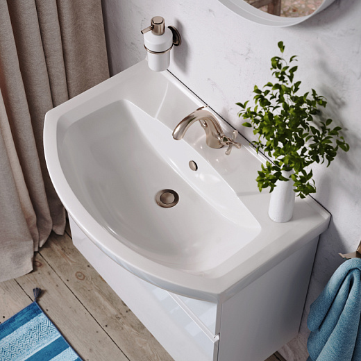 AQWELLA Rodos подвесная тумба под умывальник 76 см, цвет белый глянцевый